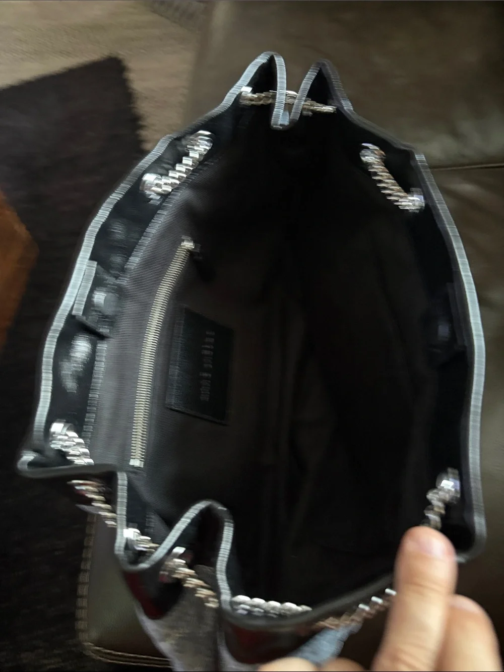 Marc Jacobs Quilted Denim 'The Sack Bag' Tote with Black Trim - Picture 5 of 6